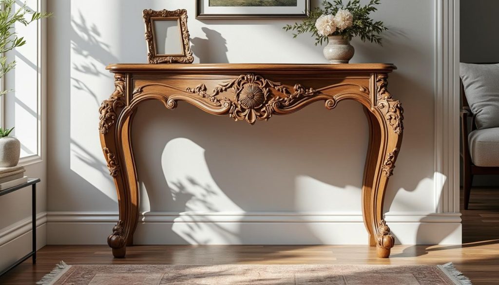 découvrez notre console originale en bois, un élément de design unique qui apporte charme et élégance à votre intérieur. parfaite pour sublimer votre décor tout en offrant un espace pratique, cette pièce mêle authenticité et modernité pour un style incomparable.
