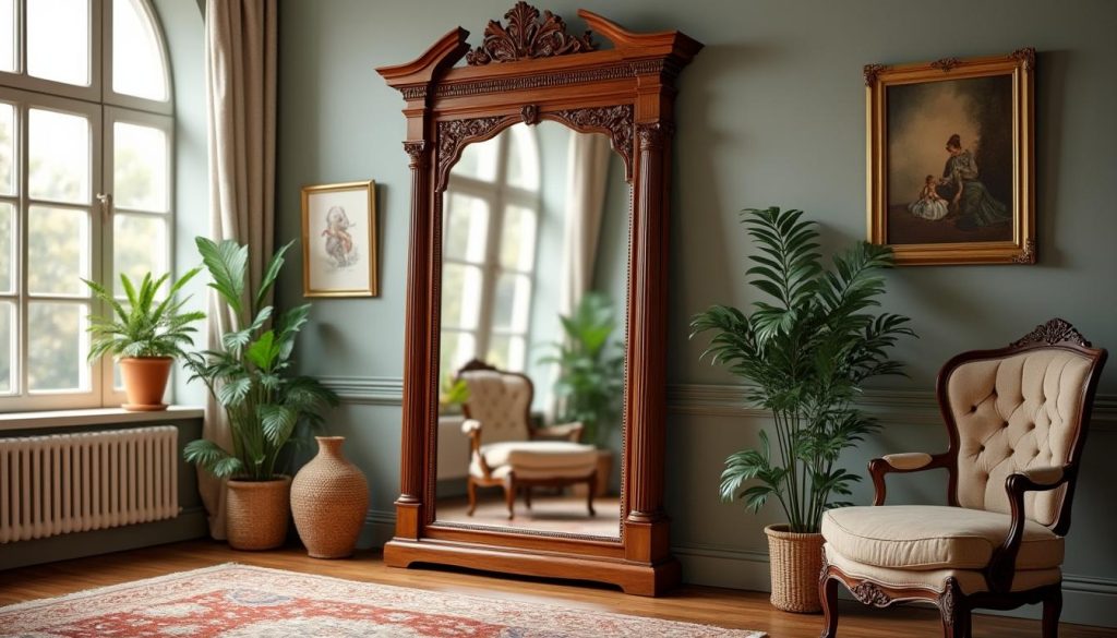 découvrez l'élégance intemporelle d'un grand miroir en bois bipède, pièce maîtresse qui reflète non seulement la lumière mais aussi votre style. parfait pour sublimer vos espaces, ce miroir allie fonctionnalité et design haut de gamme, ajoutant une touche sophistiquée à votre intérieur.